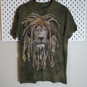 The Mountain Manimals Lion Dreadlocks Headphones Graphic‎ T Shirt